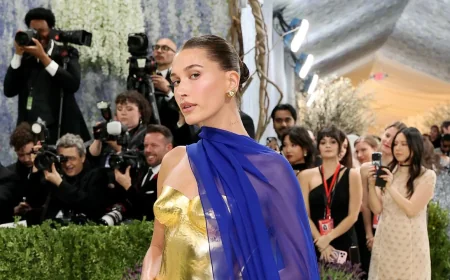 Hailey Bieber Met Gala Look Features 24-Karat Gold Bustier