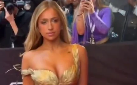 Tate Mcrae Wears Fully Gold Gown at 2026 Met Gala