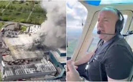 Dave Fishwick spots Warburtons fire from helicopter in Burnley