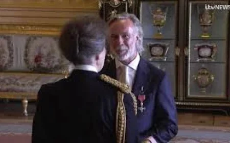 Richard Osman Receives OBE from Princess Anne at Windsor Castle