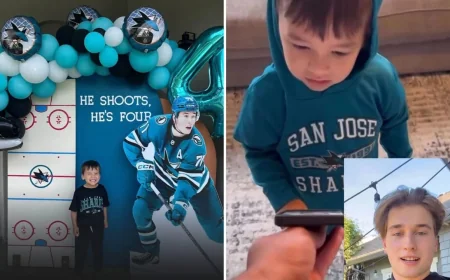 Celebrini Sends Carson Birthday Message After Sharks-Themed Party