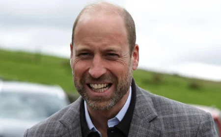 Prince Of Wales eats pie at Farmers Arms in Swaledale