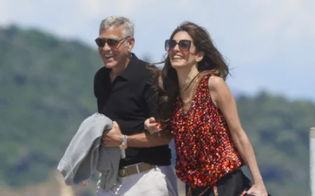 Amal Clooney Docks in Saint-Tropez for George Clooney 65th Birthday Celebration