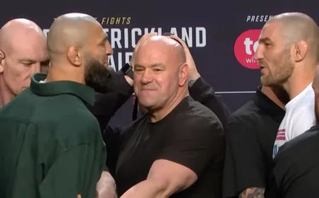 Chimaev Kicks Strickland at UFC 328 Press Conference — Sean Strickland Vs Khamzat