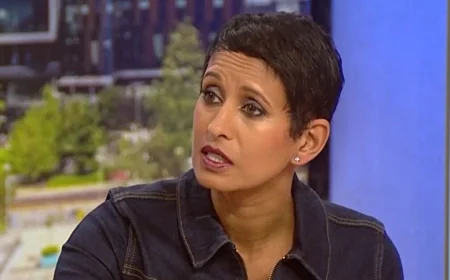 Naga Munchetty bruised after fall on gravelly country lane
