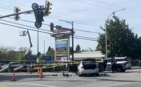 Delta Police Report Motorcycle Accident Today on Scott Road