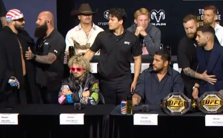 Josh Hokit disrupts UFC Freedom 250, trades words with Ilia Topuria, then exits — Derrick Lewis