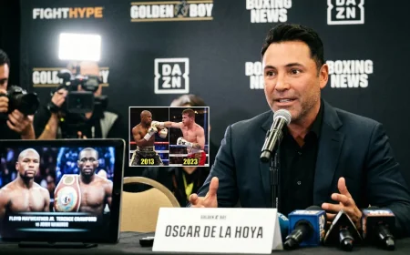 Oscar De La Hoya Says Mayweather Tops Crawford on Skill