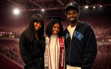 Deion Sanders Reunites With Pilar at Shelomi Sanders Graduation