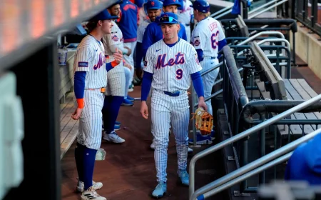 A.j. Ewing Debuts In Center Field For Mets, Hits Eighth