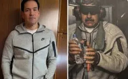 Marco Rubio Nike Tracksuit Spurs Viral Maduro Comparison on Air Force One