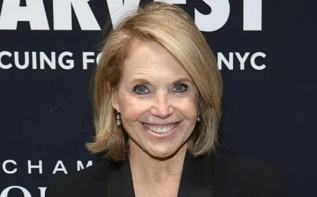 Katie Couric Shimmers in Naeem Khan Gown at Allie Molner Wedding