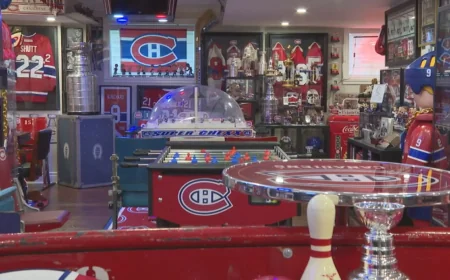Tom Alvey and Tracey Huxford deck out Upper Ottawa Street for Canadiens Montreal