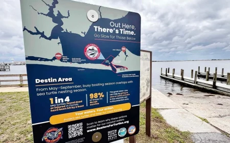 Boaters For Turtles launches in Destin Florida with 3 ramp signs