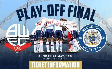 Bolton Wanderers release 36,241 Bwfc Tickets for Wembley final