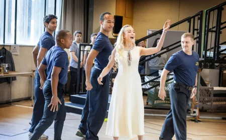 Freddie Fox Joins High Society Rehearsals for Barbican Run