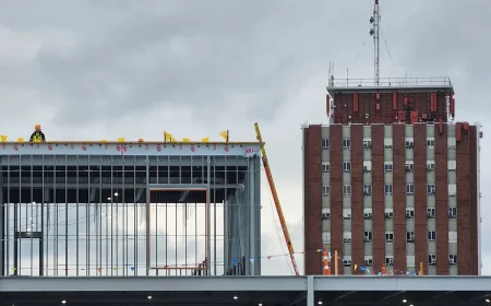 University Hall rises at Binghamton University, with 2028 finish now expected