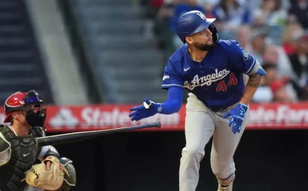 Pages Sparks Dodgers’ 6-0 Win Over Angels in Dodgers - Angels