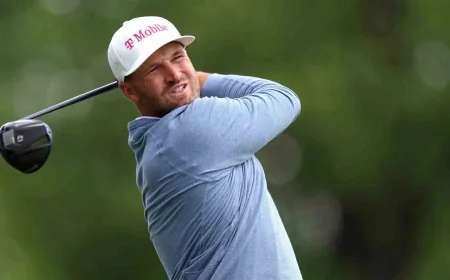 Wyndham Clark Strikes Spectator Camera on 11th Hole at PGA Championship