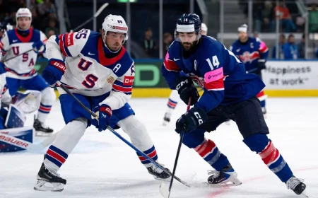 Isaac Howard Scores Twice In U.S. 5-1 Win At World Championship Hockey