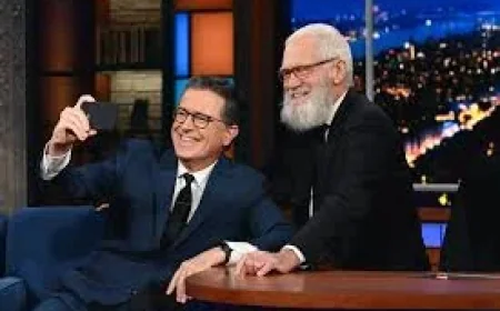 Colbert Ends May 21 as Stewart, Spielberg, Byrne Join — The Late Show With Stephen Colbert Jon Stewart; Steven Spielberg; David Byrne