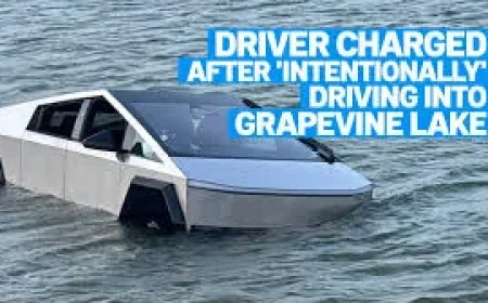 Police Arrest Driver After Tesla Cybertruck Enters Grapevine Lake