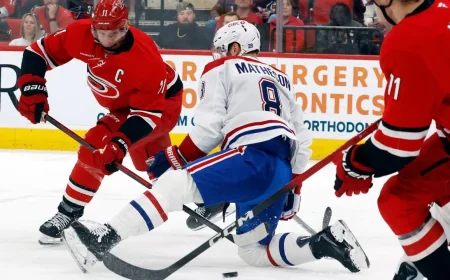 Anderson Frames Habs Vs Carolina With Game 1 in Raleigh