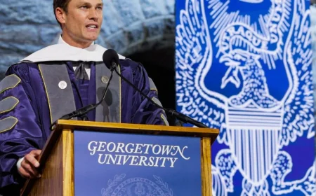 Danny Amendola as Brady tells Georgetown graduates to fight for one chance
