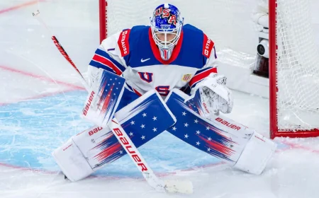 Kristers Gudlevskis Leads Latvia Usa Hockey Past U.S. 3-2