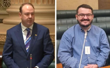 Jason Virgo tears up in first South Australian parliament speech