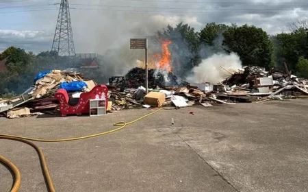 Firefighters tackle 4-appliance Belfast Fire at Flora Street bonfire site