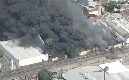 South Gate Fire Displaces Industrial Avenue Crews in Second Alarm Blaze