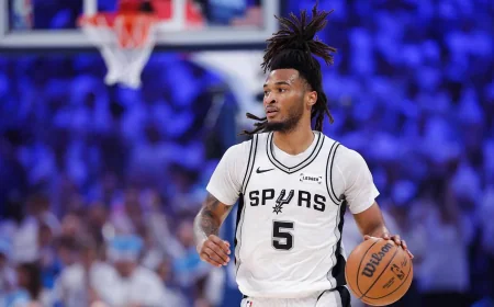 Stephon Castle Earns 5 First-Place Spurs Castle Votes in Defensive Nod