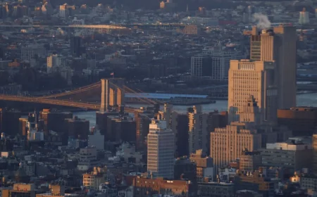 Brooklyn Bridge opened in 1883 linking Brooklyn and Manhattan