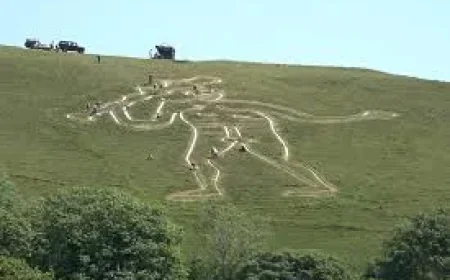 Volunteers use 17 tonnes of chalk at Cerne Abbas