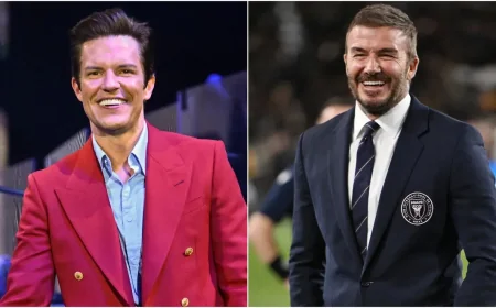 Brandon Flowers and David Beckham drive The Race Begins promo