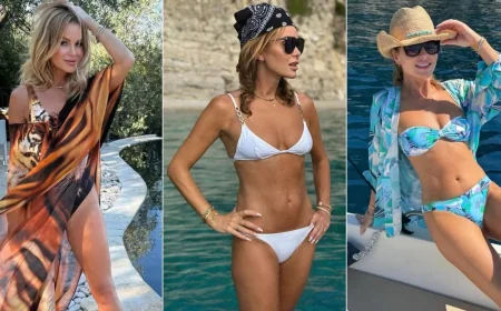 Amanda Holden Shares St Tropez Plum String Bikini Photo
