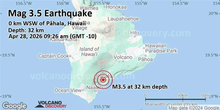 Pāhala earthquake rattles Hawaii after magnitude 3.5 Terremoto