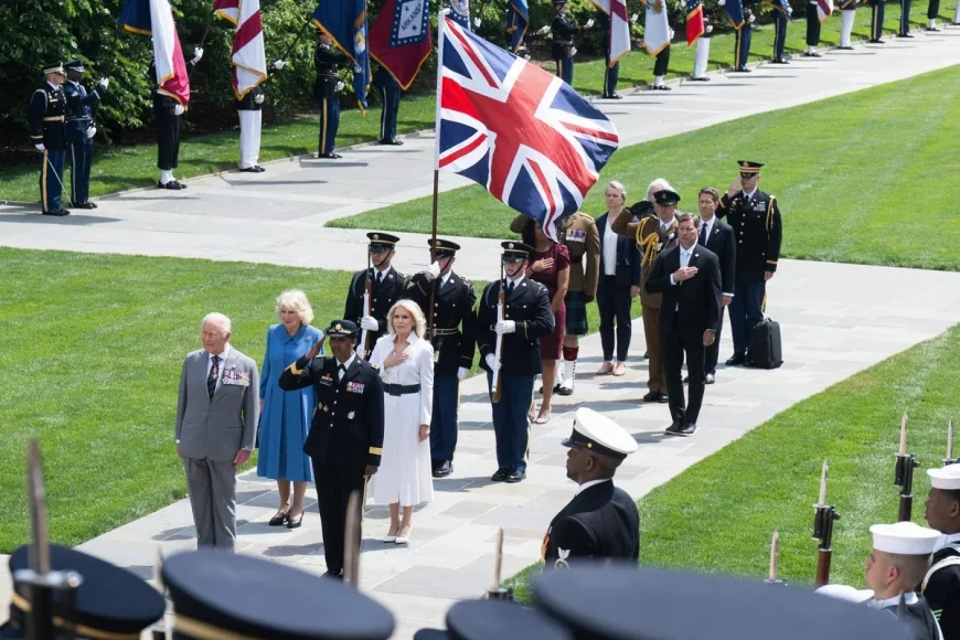 King Charles III Mistakenly Flown Union Jack Flag Upside Down at Arlington Cemetery
