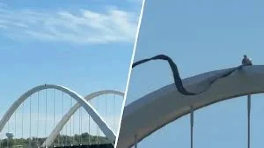 Guido Reichstadter Occupies Frederick Douglass Bridge, Closing South Capitol Street