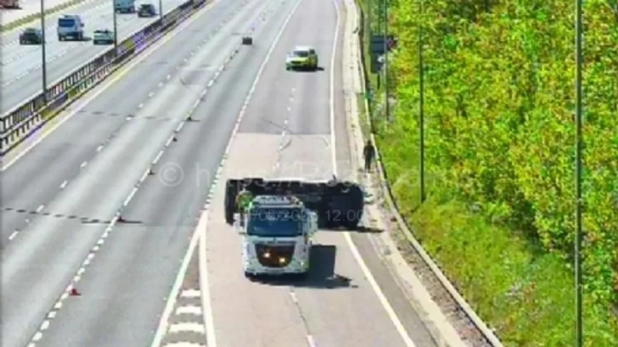 National Highways Clears M11 Traffic After Overturned Van Delays