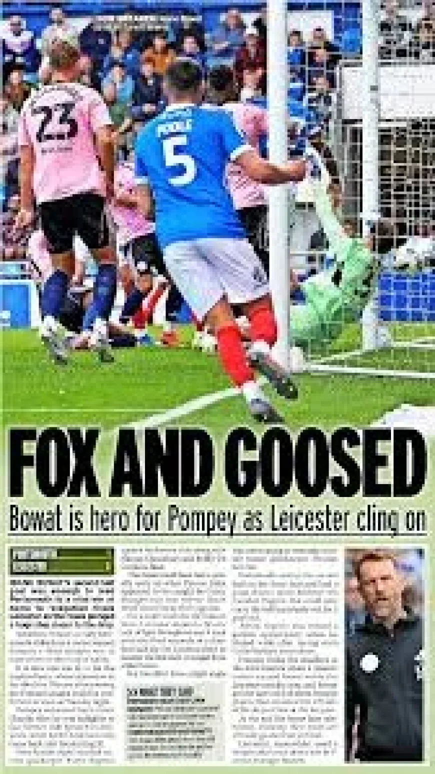 Ibane Bowat Drives Pompey Fc Past Leicester 1-0