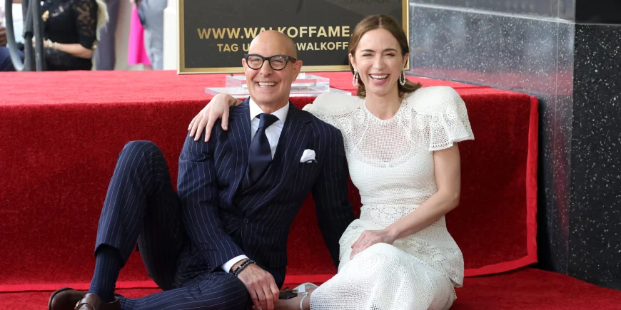Matt Damon Joins Emily Blunt and Stanley Tucci at Walk of Fame Ceremony