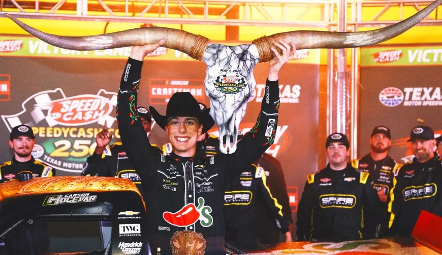 Chase Elliott Leads Carson Hocevar’s Texas Pole Run