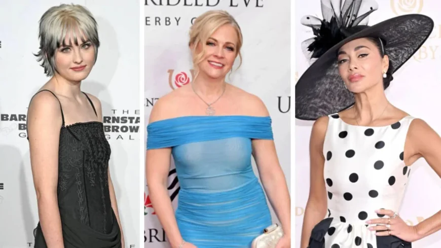 Melissa Joan Hart Wears Powder Blue at Kentucky Derby