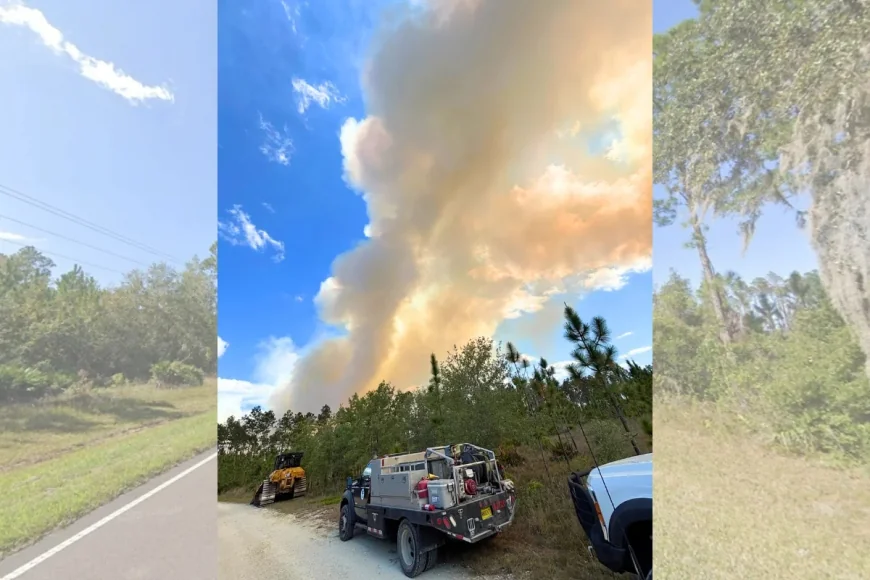 Brush fire tops 100 acres in Gainesville Fire response