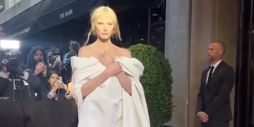 Alex Consani Wears Sheer Gucci Micro Minidress at Pre-Met Gala 2026