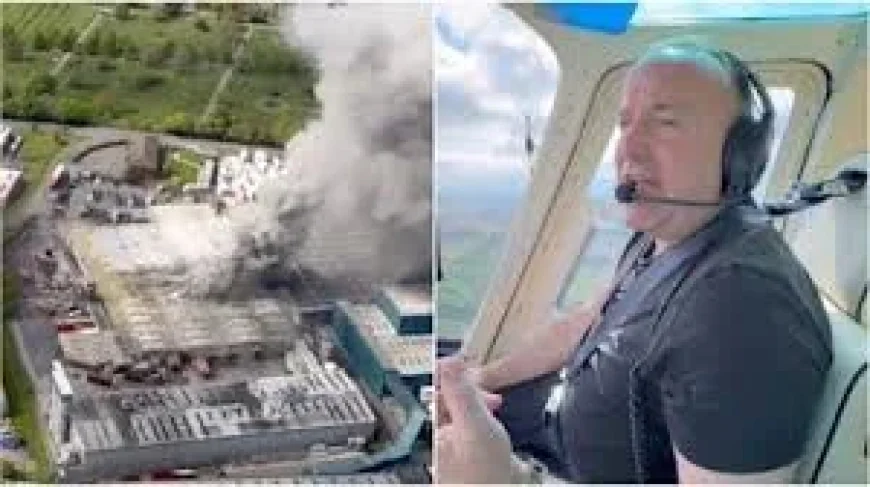 Dave Fishwick spots Warburtons fire from helicopter in Burnley
