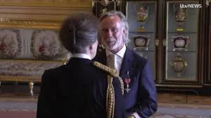 Richard Osman Receives OBE from Princess Anne at Windsor Castle