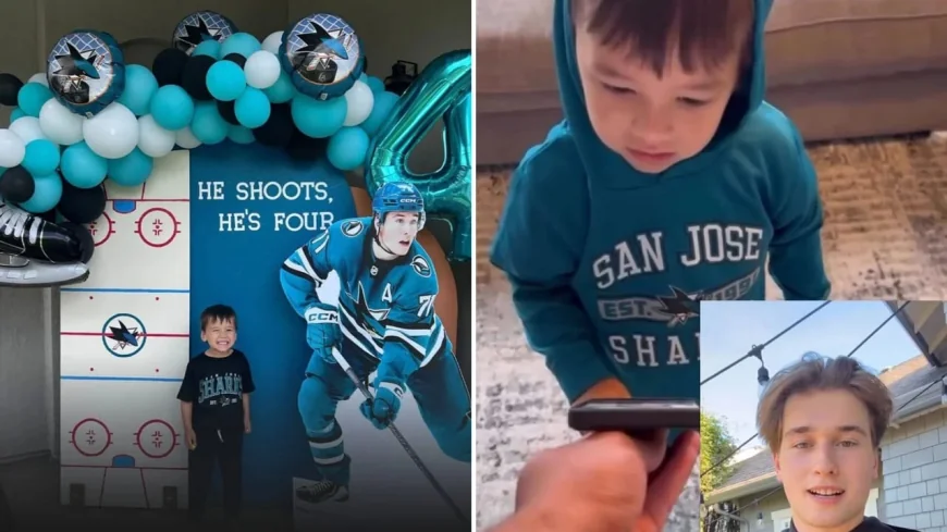 Celebrini Sends Carson Birthday Message After Sharks-Themed Party